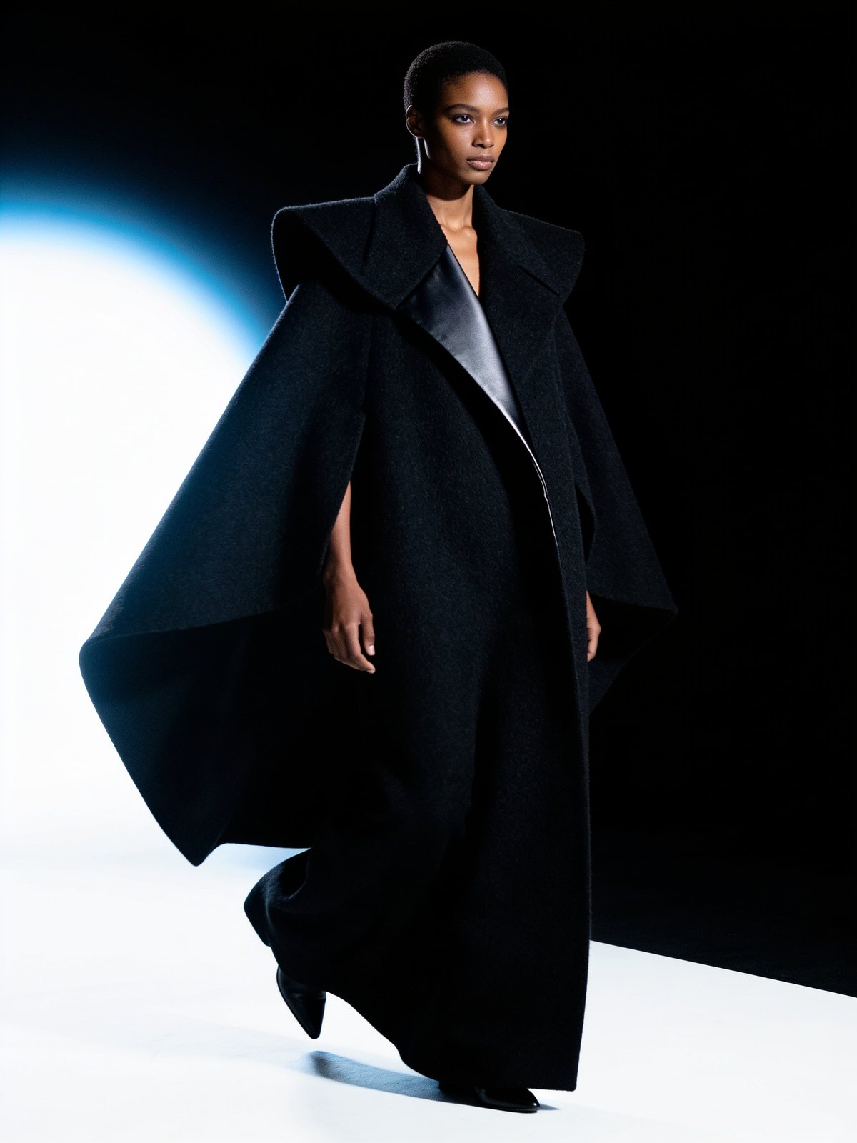 Sculpted cape coat